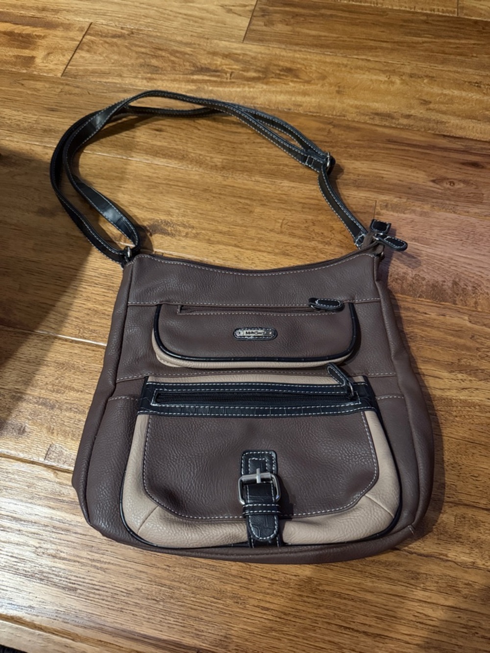 Everyday Brown & Tan Crossbody Messenger Bag by Unknown